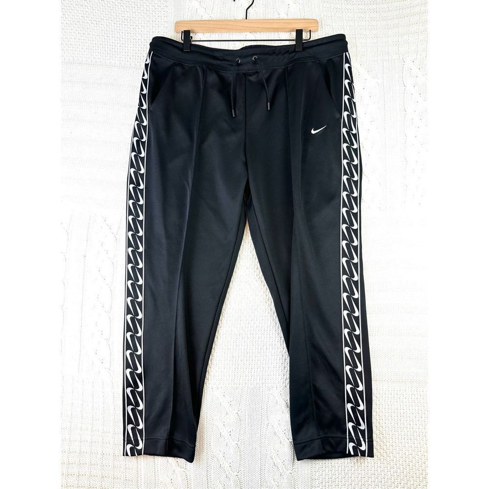 XL Nike Women's Black Track Pants with Side Stripe